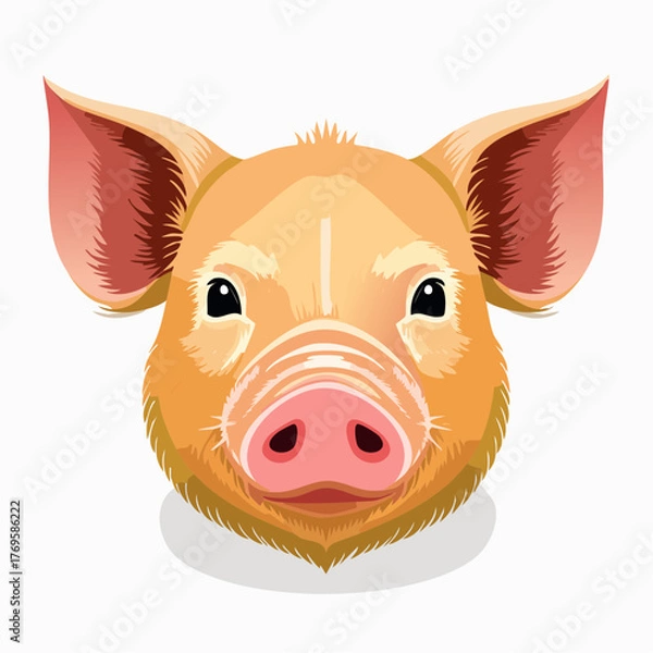 Obraz Detailed Illustration of a Pig's Face A Playful and Charming Animal Portrait