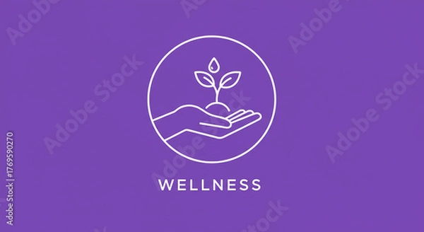Obraz Nurturing growth hand holding seedling symbol for wellness and health