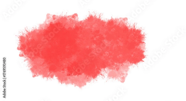 Fototapeta A passionate red watercolor splash isolated on transparent background, symbolizing energy and emotion, perfect for making a bold statement in your designs