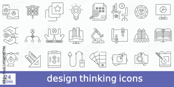 Obraz  design thinking icons such as layer, copyright.