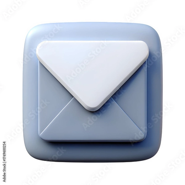 Fototapeta White email icon isolated on transparent background