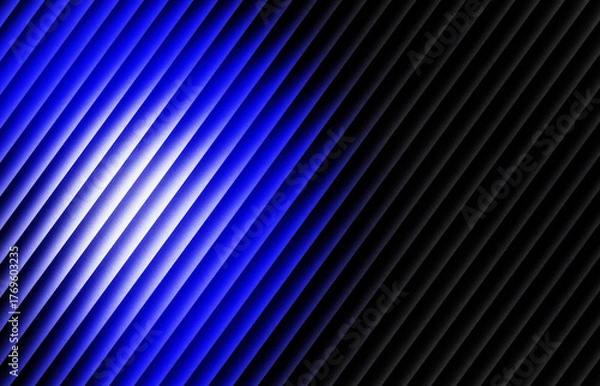 Obraz Abstract background featuring dynamic diagonal lines transitioning from vibrant blue to deep black creating a modern and visually striking composition for designs