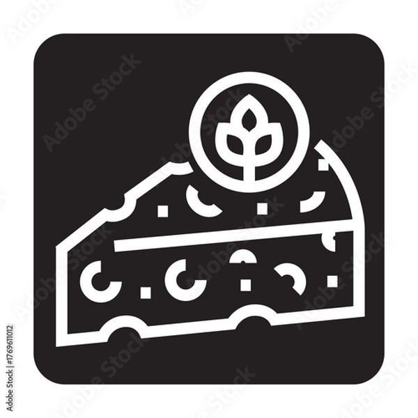 Fototapeta plant based black line icon for digital and print projects.  Minimal clean icons for apps and websites.