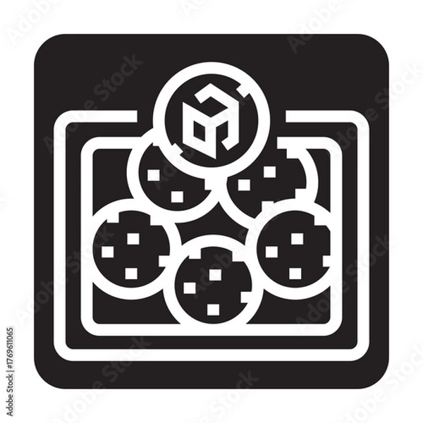 Fototapeta sugar free cookies black line icon for digital and print projects.  Minimal clean icons for apps and websites.