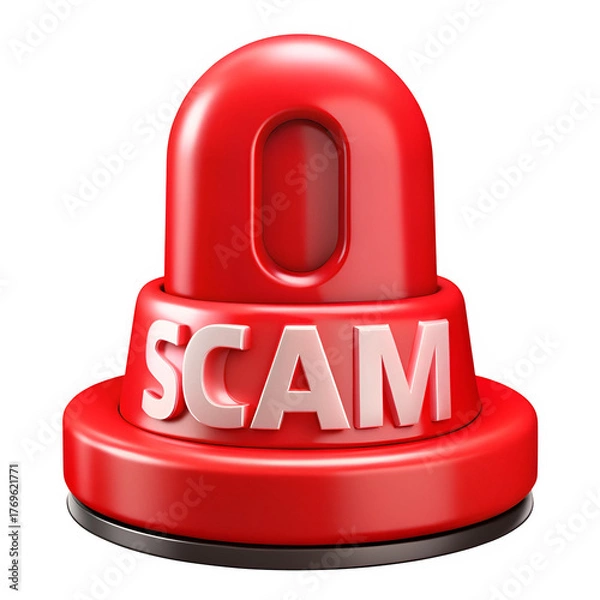 Obraz Scam alert siren isolated on transparent background