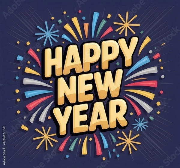Fototapeta New year wishes Images, Happy New Year 2026, Happy new year wallpaper Images,Happy new year Social media post, Happy new year sticker, Happy New Year Background" Images