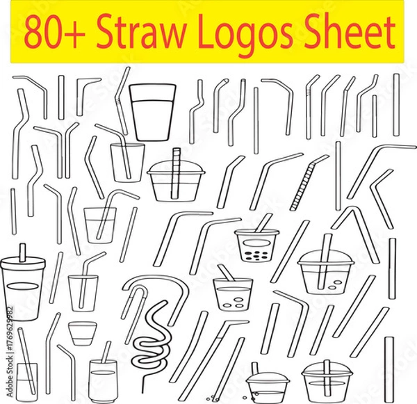 Fototapeta 80+ Straw Logos Sheet