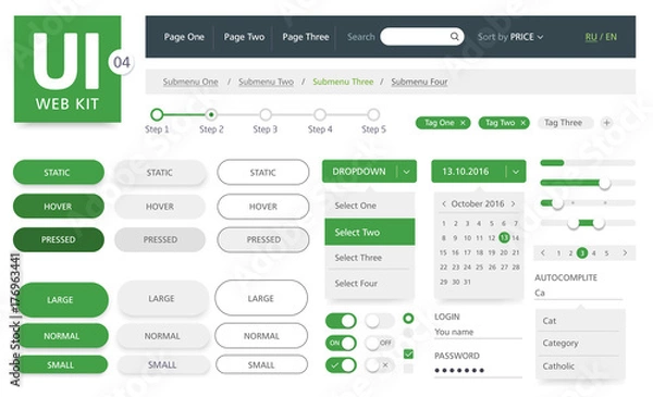 Fototapeta UI kit template