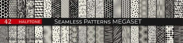 Obraz Halftone Popart Pattern Set — Retro Comic Style Dots Collection