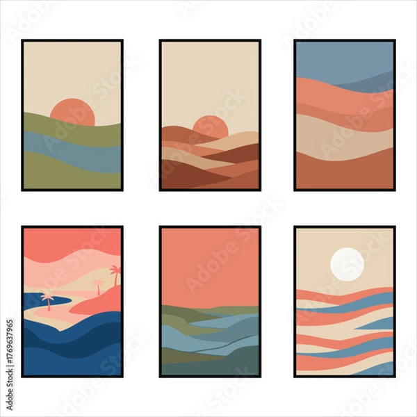 Fototapeta Modern Minimal Abstract Poster Set