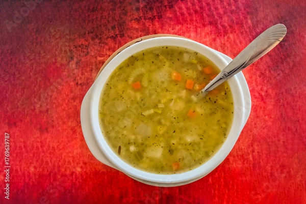 Fototapeta Colombian Cuisine: Mute, a traditional soup from the Santander region of Colombia
