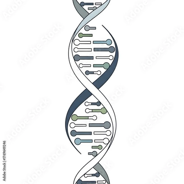 Fototapeta Stylized DNA Double Helix Vector Illustration
