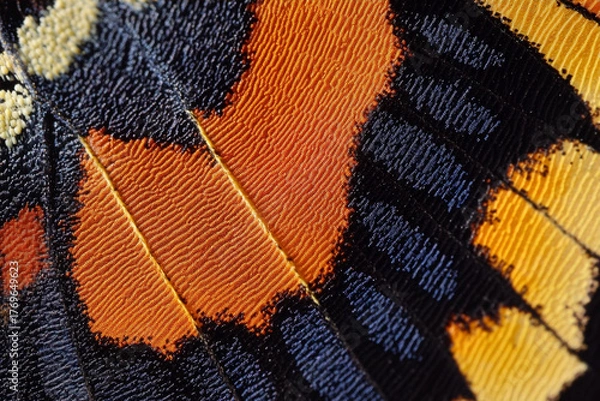 Fototapeta A close-up of a butterfly wing natural fractal patterns