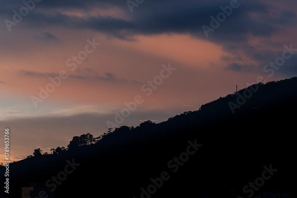 Obraz sunset in the mountains