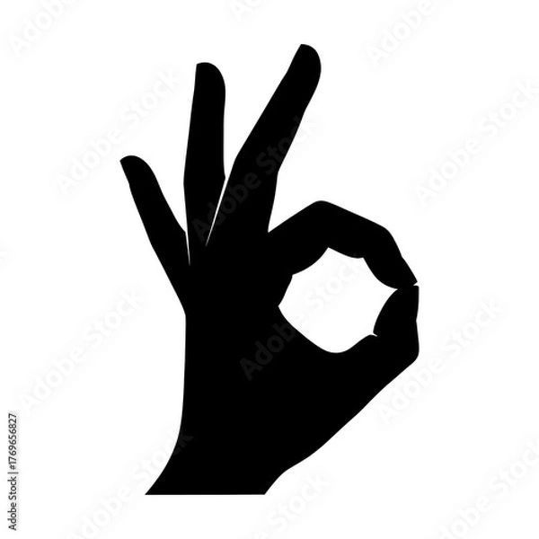 Obraz Silhouette of a hand making a pinching gesture