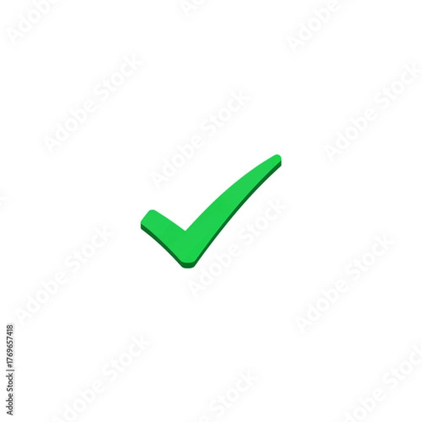 Fototapeta Vibrant green checkmark symbol for success approval confirmation correctness choice