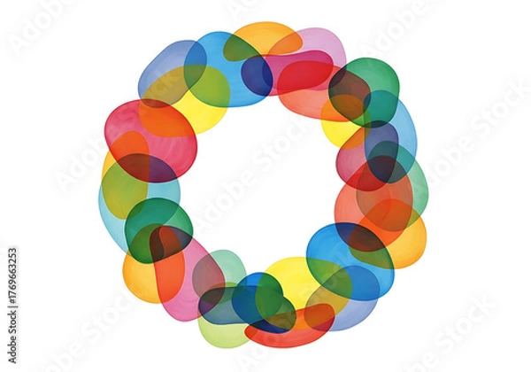 Obraz Colorful Abstract Circle Composition on White Background.