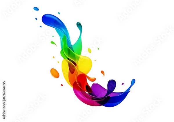 Obraz Colorful Paint Splash Illustration on White Background.