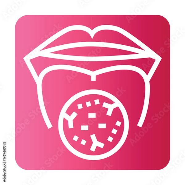 Fototapeta Oral microflora black line icon for digital and print projects.