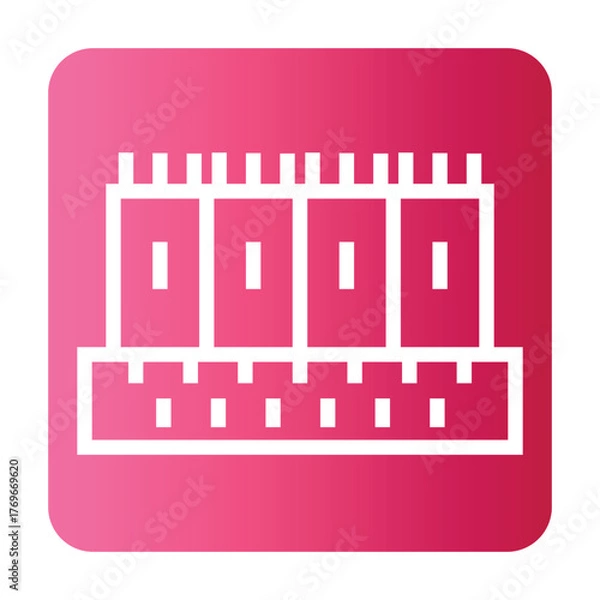 Fototapeta Normal gut black line icon for digital and print projects. Microscopic probiotics.