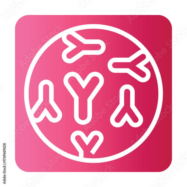 Fototapeta Bifidobacterium black line icon for digital and print projects. Microscopic probiotics.