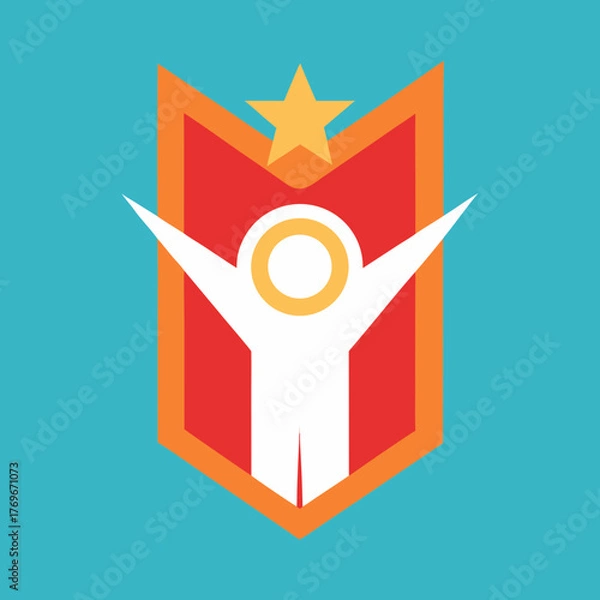 Fototapeta Winning Icon Champion Badge Success Achievement Excellence Vector Illustration