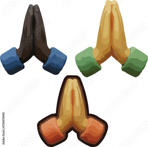 Fototapeta Dark hands praying for hope, faith, and gratitude