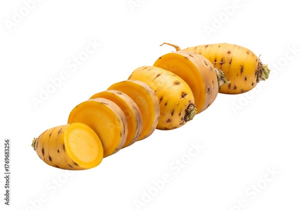 Obraz Sliced Sweet Potatoes: A Healthy and Nutritious Vegetable.