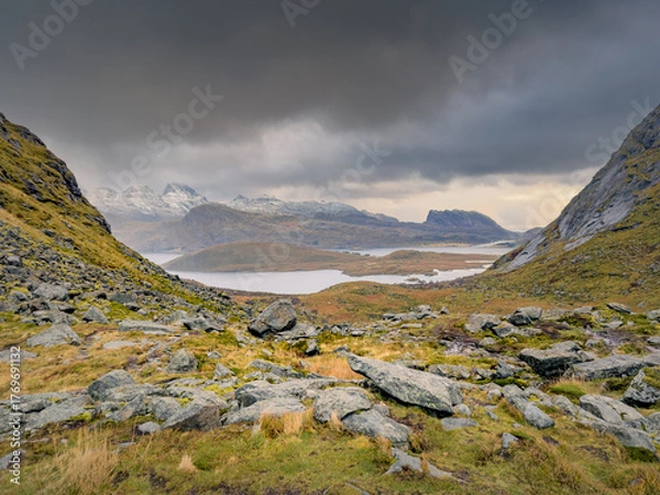 Fototapeta mountain landscape with clouds