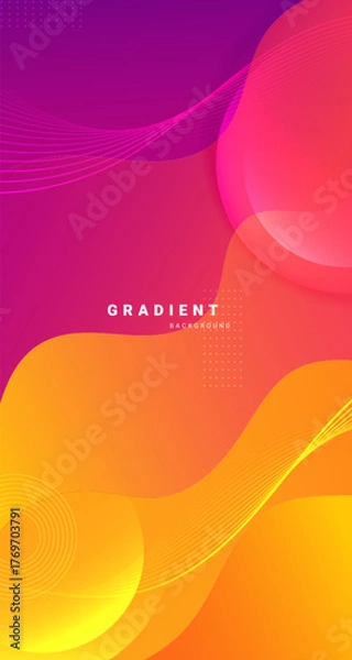 Obraz Abstract vertical gradient background with soft fluid waves and curved lines