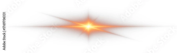 Obraz A burst of warm sunlight rays with shimmering sparkles. Perfect for nature and summer digital artwork. Transparent background included. PNG	