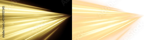 Obraz Abstract golden spiral with sparkles and glowing particles, symbolizing motion and magic energy. Great for festive, futuristic, and digital light concepts. Elegant curved neon swirl.