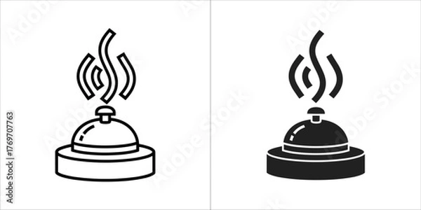 Fototapeta Illustration of a service bell in two styles