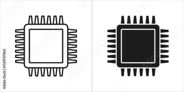 Fototapeta Illustration of a computer chip