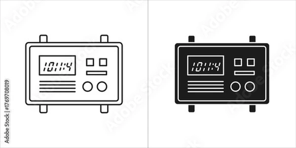 Fototapeta Illustration of a timer in black and white style