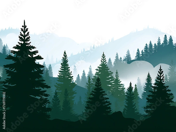 Obraz forest in the mountains