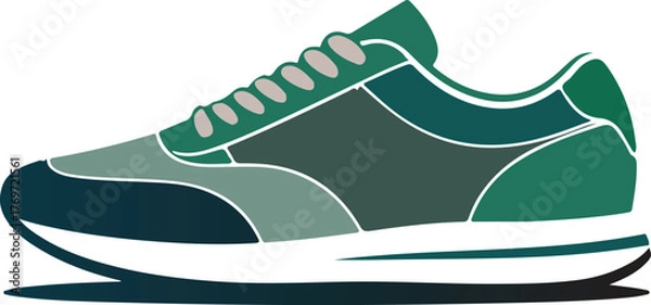 Fototapeta Vector illustration of a pair of sneakers on transparent background