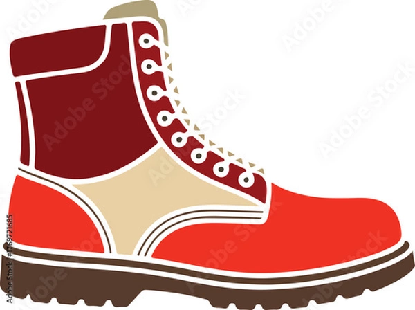 Fototapeta Red boots isolated on transparent background