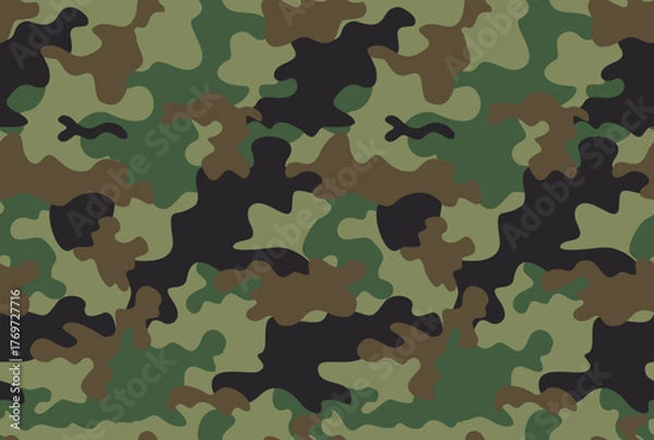 Obraz Green camouflage modern military background, army pattern texture