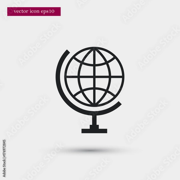 Fototapeta Globe icon simple vector sign