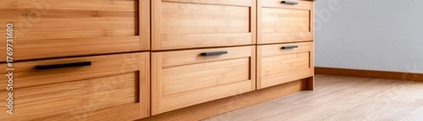 Obraz Wooden Cabinet with Black Pulls,Modern,Furniture