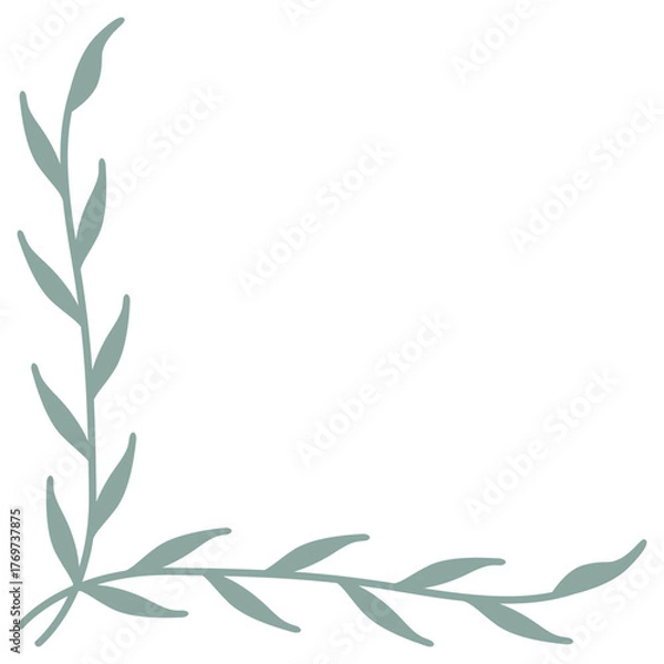Obraz Botanical Corner Frame | Border Element | Leafy Vector Graphic