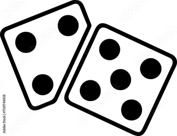 Fototapeta Dice Icon – Vector Illustration of Gambling Cube Symbol in Black Outline Style