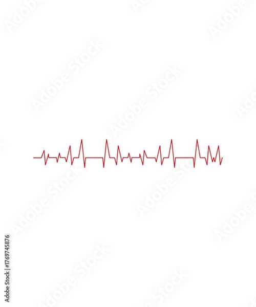 Obraz Red Electrocardiogram Heartbeat Line Illustration
