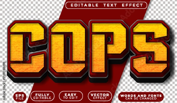 Fototapeta  Cops Police Officer Law Authority Badge Editable Vector Text File