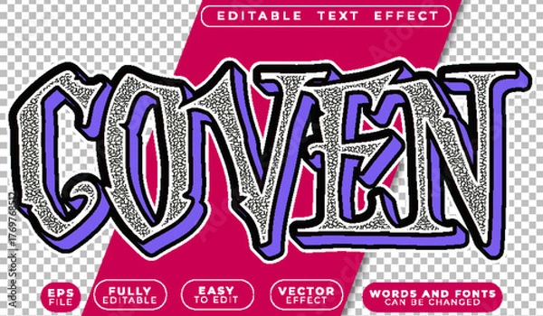 Fototapeta  Coven Witch Magic Ritual Mystical Enchanted Editable Vector Text File