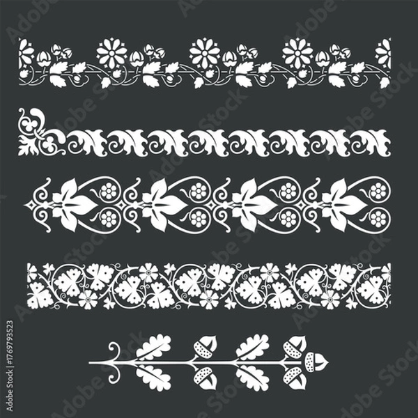 Obraz Decorative seamless border. Vector illustration.