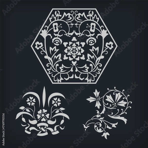 Obraz Decorative elements. Vector illustration.