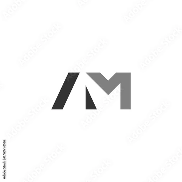 Obraz Minimalist Letter AM or Letter MA logo concept vector icon