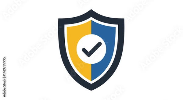 Fototapeta Flat protection line icon set featuring shield, lock, antivirus, safety, helmet, password, and security elements. Ordered line icon set on white background, symbolizing data security, privacy, and